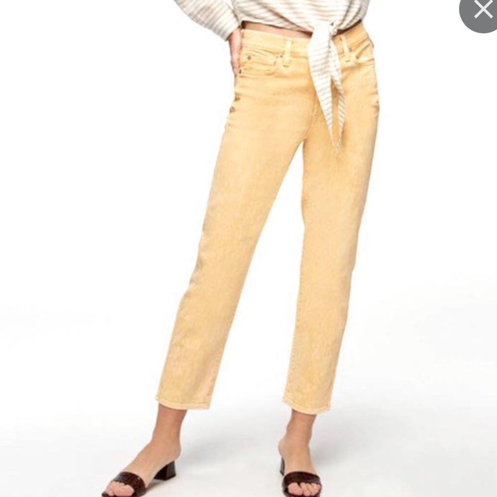 7 for all mankind yellow denim